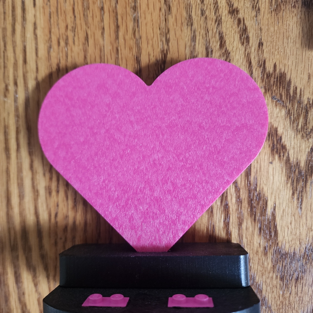 Hot Pink Heart Desk Lego Holder